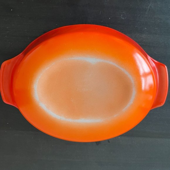 Fire King Anchor Hocking Orange Baking Dish #433 // Orange Ombre // 11" x 7.5" - Picture 5 of 6
